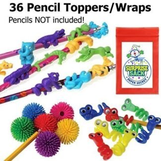 36 Fun Fidget Pencil Toppers with 1 Super Secret Surprise Sack by USToyKF