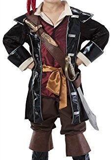 Teetot Pirate Captain Costume with Hat, Toy Sword, and Dagger (3-4)