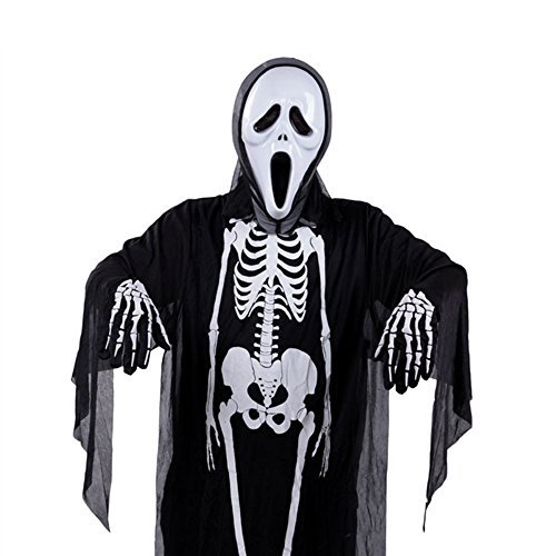 Halloween Novelty Black Skeleton Scary Bone Suit Costume for Children