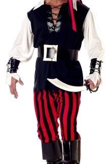 California Costumes Men's Adult-Cutthroat Pirate, Black/Red/White, XL (44-46) Costume