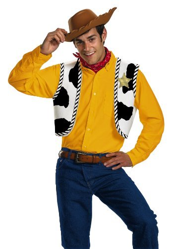 Disguise Men's Disney Pixar Toy Story and Beyond Woody Adult Costume Kit, Yellow/Black/White/Brown, One Size