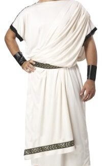 California Costumes Men's Deluxe Classic Toga Set, Cream, One Size