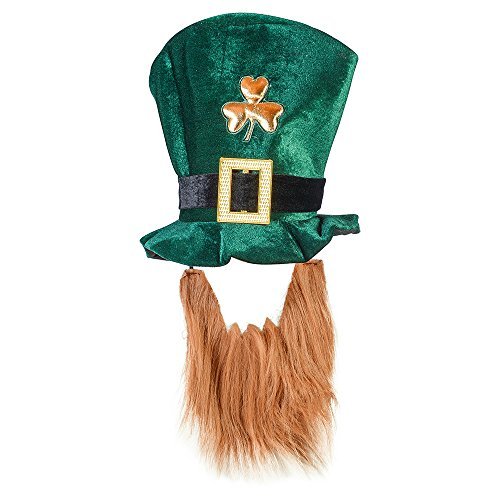 St. Patrick Day Costume Leprechaun Top Hat and Beard Accessory Funny Party Hats