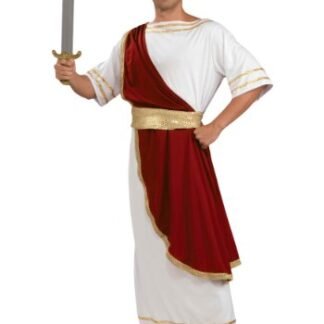 Forum Caesar Emperor Of Rome Costume, Red/White, Standard