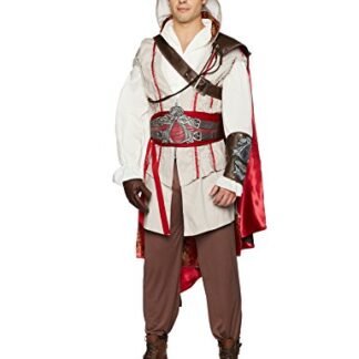 Leg Avenue Men's Assassin's Creed 8 Piece Ezio Deluxe Deluxe Costume Cosplay, Grey, Small/Medium