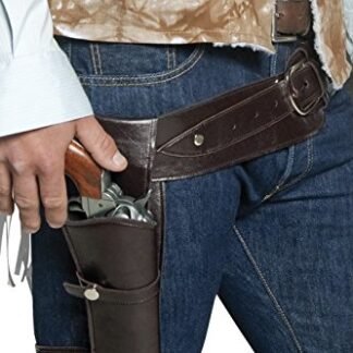 Smiffy's Adult Unisex Western Belt and Holster, Brown, One size, 33097