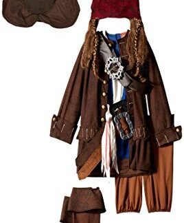 Disguise Disney Pirates of The Caribbean Captain Jack Sparrow Prestige Premium Boys Costume, Small/4-6