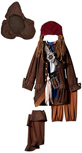 Disguise Disney Pirates of The Caribbean Captain Jack Sparrow Prestige Premium Boys Costume, Small/4-6