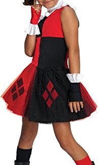 DC Super Villain Collection Harley Quinn Girl's Costume with Tutu Dress