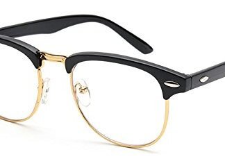 Outray Vintage Retro Classic Half Frame Horn Rimmed Clear Lens Glasses