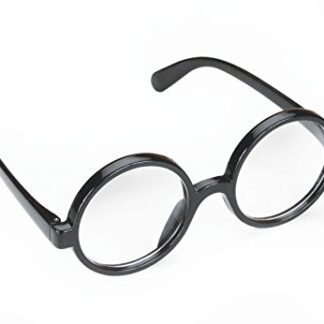 Star Power Men Wizard Quality Round Frame Glasses, Black, One Size (2in Lenses)
