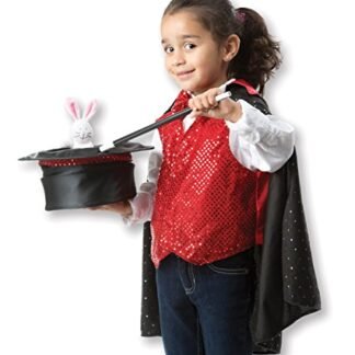 Melissa & Doug Magician Role Play Costume Set - Includes Hat, Cape, Wand, Magic Tricks