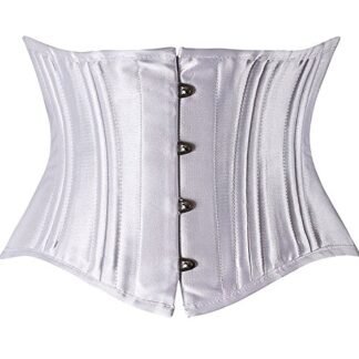 Camellias Women's 26 Steel Boned Corset Heavy Duty Waist Trainer Corset Shaper for Weight Loss Tummy Control Waist Slimming Trimmer Cincher Shapewear White, SZ1934-White-S
