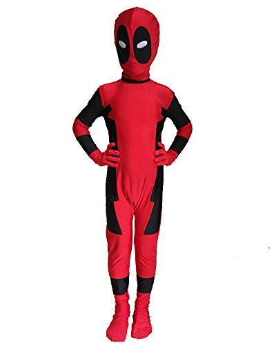 C2MOON Kids Deadpool Costume Full Bodysuit Spandex Jumpsuits Cosplay