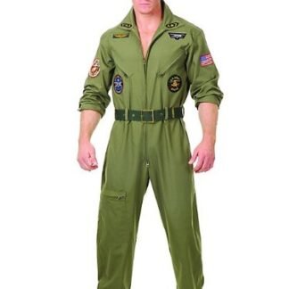 Charades Men's Wingman Flight Jumpsuit And Belt