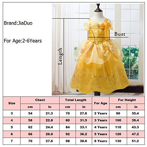 EnjoyFashion Baby Girls' Princess Belle Costume Party Cosplay Dress Up 3 Yellow - Image 7