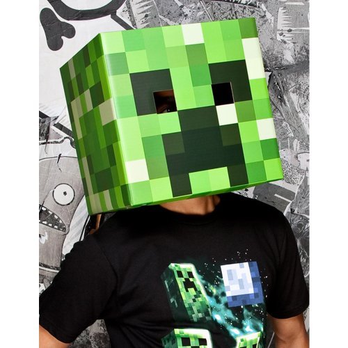 Minecraft Creeper Head Mask Adult, One-Size, Green