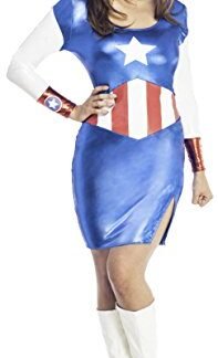 Secret Wishes Women's Marvel Universe Miss American Dream Costume Dress and Eye Mask