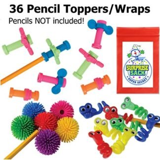 Triple Fidget Pencil Topper Pack (36 pc) with 1 Super Secret Surprise Sack