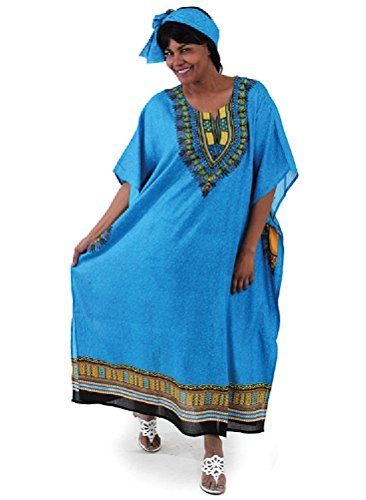 One Size Traditional Kaftan Caftan - Many Colors Available (Light Blue)