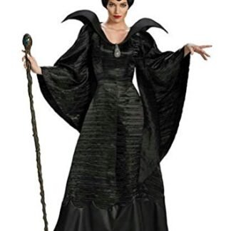 Coslove Maleficent Christening Long Black Gown Deluxe Adult Costume Size Medium 8-10