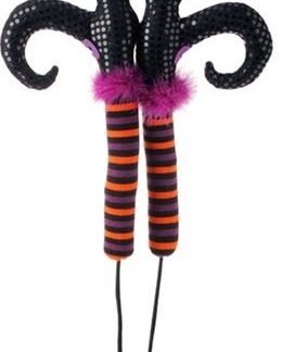 RAZ Imports - Halloween Decorative 27" Posable Witch Legs (Purple Cuff/Sock)