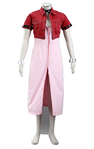 Japanese RPG Final Fantasy FF7 Cosplay Costume-Aerith 6Pcs Set