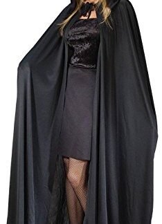 Adult 68″ Black Hooded Cape – Black