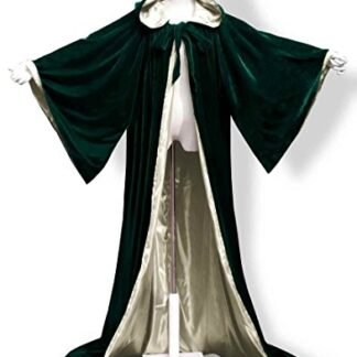 ANGELWARDROBE Halloween Robe Wizard Cloak Wicca LARP LOTR D-Green-Gold M