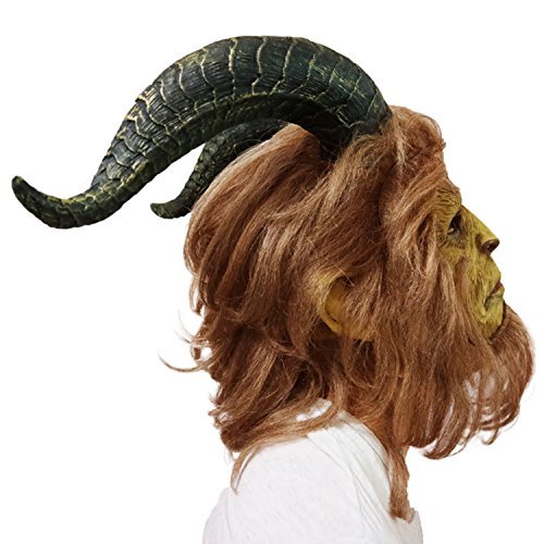 Dellytop Halloween Beast Mask Cosplay Horns Costume Casual Tangerine Mask