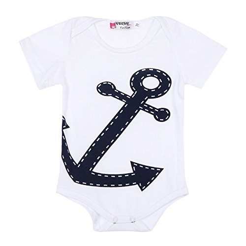 Hotone Cute Baby Boy Girl Sailor Costume Suit Grow Outfit Romper Pants Jumpsuit 0-36m (0-6 Months)
