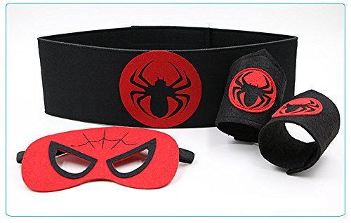 2 Pack Cloak, Toddler Kids Halloween Birthday Costume Cape, Superhero Batman Mask/Waistband/Wrist Set Cloak - Image 3