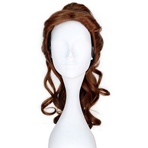 Miss U Hair Princess Wig Long Curly Brown Belle Cosplay Costume Wig Claw Ponytail