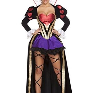 Sexy Women's 4pc Sultry Heartless Queen Alice In Wonderland Costume (XL)
