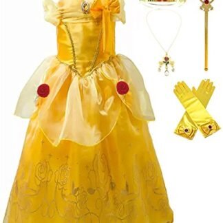 Romy's Collection Princess Belle Yellow Party Dress Costume (5-6, Yellow 2)