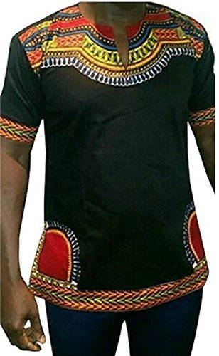 Friscoo Men's African Print Dashiki Short Sleeve T-shirt Tops Clothes (M)