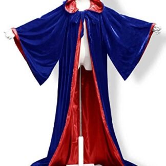 ANGELWARDROBE Halloween Robe Wizard Cloak Wicca LARP LOTR Blue-Red 6XL