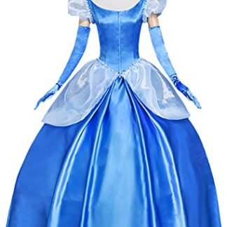 Halloween Deluxe Adult Women's Cinderella Princess Costume Full Set (L)
