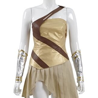 2017 Hot Movie Warrior Women Costume Golden Tops and Skirt Cosplay Outfit (US Women-S, Golden)
