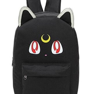 YOYOSHome® Anime Sailor Moon Cosplay Luna Daypack Backpack School Bag (6 Colors) (Black)