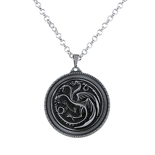Lureme Game of Thrones Inspired Targaryen Pendant Costume Necklace-Antique Silver (nl005378-1)