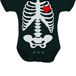 Baby Skeleton X-ray Heart - Halloween Easy Costume Baby Bodysuit 12M Black