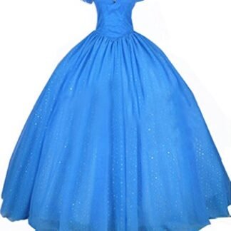 Moonight Women’s Royal Blue Cinderella Princess Costume Dress with Butterfly