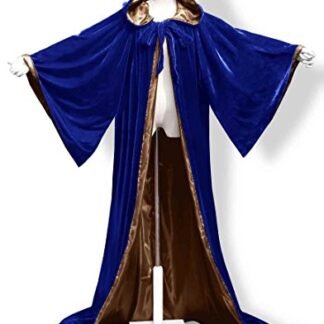 ANGELWARDROBE Halloween Robe Wizard Cloak Wicca LARP LOTR Blue-Brown M