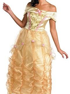 UHC Women’s Disney Princess Belle Beauty Beast Deluxe Halloween Costume, M (8-10)