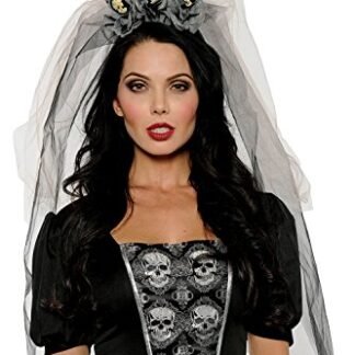 Women's Dead Bride Costume - Skull Cameo Veil