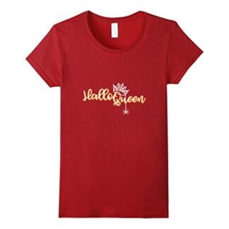Womens HalloQueen Cute Women's Halloween Funny T-shirt Medium Cranberry