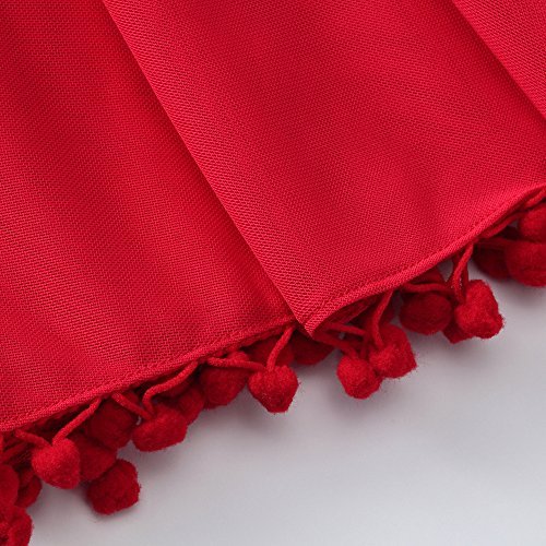 Flofallzique Baby Girls Birthday Party Princess Sundress Christmas Red Tassels Toddler Dress (6) - Image 2