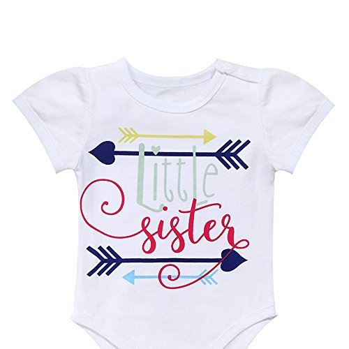Gprince Newborn Baby Girls Sister Print Arrows Pattern Cotton Romper Bodysuit Jumpsuit Outfits