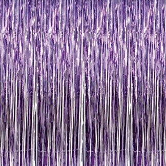 3' X 8' (36" X 96") Tinsel Foil Fringe Door Window Curtain Party Decoration (Pack of 2, Purple)